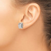 Lex & Lu Chisel Stainless Steel Polished 6mm Stud Post Earrings - 3 - Lex & Lu