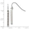 Lex & Lu Chisel Stainless Steel Polished Studded Bar Shepherds Hook Earrings - 4 - Lex & Lu