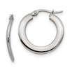 Lex & Lu Chisel Stainless Steel Polished Hoop Earrings LAL151364 - Lex & Lu