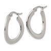 Lex & Lu Chisel Stainless Steel Polished Hoop Earrings LAL151364 - 2 - Lex & Lu