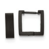 Lex & Lu Chisel Stainless Steel Brushed Black Plated Square Hoop Earrings - Lex & Lu