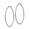 Lex & Lu Chisel Stainless Steel & Textured Hinged Hoop Earrings LAL151370 - 2 - Lex & Lu
