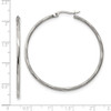 Lex & Lu Chisel Stainless Steel & Textured Hinged Hoop Earrings LAL151370 - 4 - Lex & Lu