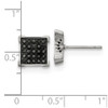 Lex & Lu Chisel Stainless Steel w/1/4ct. Black Diamond Square Post Earrings - 4 - Lex & Lu