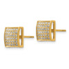 Lex & Lu Chisel Stainless Steel Yellow IP w/3/8ct. Diamond Square Post Earrings - 2 - Lex & Lu