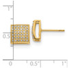 Lex & Lu Chisel Stainless Steel Yellow IP w/3/8ct. Diamond Square Post Earrings - 4 - Lex & Lu