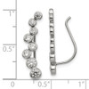 Lex & Lu Chisel Stainless Steel Polished w/CZ Ear Climbers - 4 - Lex & Lu