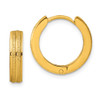 Lex & Lu Chisel Stainless Steel Yellow Plated Laser-cut Hinged Hoop Earrings - Lex & Lu