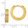 Lex & Lu Chisel Stainless Steel Yellow Plated Laser-cut Hinged Hoop Earrings - 4 - Lex & Lu