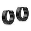 Lex & Lu Chisel Stainless Steel Black Plated Hinged Hoop Earrings LAL151392 - 2 - Lex & Lu