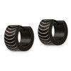 Lex & Lu Chisel Stainless Steel Black Plated Hinged Hoop Earrings LAL151393 - 2 - Lex & Lu