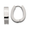 Lex & Lu Chisel Stainless Steel Hinged Hoop Earrings LAL151399 - Lex & Lu