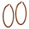 Lex & Lu Chisel Stainless Steel Brown IP Plated Round Hoop Earrings - 3 - Lex & Lu