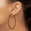 Lex & Lu Chisel Stainless Steel Brown IP Plated Round Hoop Earrings - 4 - Lex & Lu