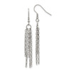 Lex & Lu Chisel Stainless Steel Multistrand Box Chain Dangle Earrings - Lex & Lu