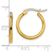 Lex & Lu Chisel Stainless Steel Gold IP plated 19mm Hoop Earrings - 5 - Lex & Lu