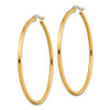 Lex & Lu Chisel Stainless Steel Gold IP plated 48mm Hoop Earrings - 3 - Lex & Lu