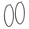 Lex & Lu Chisel Stainless Steel Black IP plated 60mm Hoop Earrings - 3 - Lex & Lu