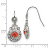 Lex & Lu Chisel Stainless Steel Polished Red and Clear CZ Circle Earrings - 5 - Lex & Lu