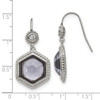 Lex & Lu Chisel Stainless Steel Polished/Antiqued Glass and CZ Earrings - 5 - Lex & Lu