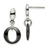 Lex & Lu Chisel Stainless Steel and Ceramic Polished Post Dangle Earrings - Lex & Lu