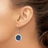 Lex & Lu Chisel Stainless Steel Polished w/Blue Druzy Stone Earrings - 4 - Lex & Lu