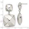 Lex & Lu Chisel Stainless Steel Polished Hollow Squares Post Dangle Earrings - 5 - Lex & Lu
