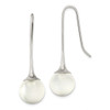 Lex & Lu Chisel Stainless Steel w/Glass Ball Shepherd Hook Earrings - Lex & Lu