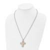 Lex & Lu Chisel Stainless Steel 14k Gold-plated w/Cross Necklace - 4 - Lex & Lu