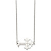 Lex & Lu Chisel Stainless Steel Brushed & Polished Sideways Cross Necklace - 3 - Lex & Lu