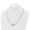 Lex & Lu Chisel Stainless Steel Brushed & Polished Sideways Cross Necklace - 4 - Lex & Lu