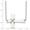 Lex & Lu Chisel Stainless Steel Sideways Cross w/Chain Necklace - 5 - Lex & Lu