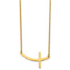 Lex & Lu Chisel Stainless Steel Yellow Plated Sideways Cross Necklace LAL151505 - 3 - Lex & Lu