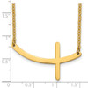 Lex & Lu Chisel Stainless Steel Yellow Plated Sideways Cross Necklace LAL151505 - 5 - Lex & Lu