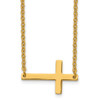 Lex & Lu Chisel Stainless Steel Yellow Plated Sideways Cross Necklace LAL151506 - Lex & Lu