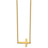 Lex & Lu Chisel Stainless Steel Yellow Plated Sideways Cross Necklace LAL151506 - 3 - Lex & Lu