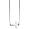 Lex & Lu Chisel Stainless Steel Polished Sideways Cross Necklace LAL151509 - Lex & Lu