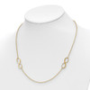 Lex & Lu Chisel Stainless Steel Double Infinity Yellow Plated Necklace - 3 - Lex & Lu