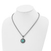 Lex & Lu Chisel Stainless Steel Imitation Turquoise/Antiqued Necklace - 4 - Lex & Lu