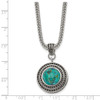 Lex & Lu Chisel Stainless Steel Imitation Turquoise/Antiqued Necklace - 5 - Lex & Lu