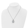 Lex & Lu Chisel Stainless Steel Oval Crystal Necklace - 4 - Lex & Lu