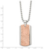 Lex & Lu Chisel Stainless Steel Polished and Textured Brown Plated Necklace - 3 - Lex & Lu