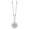 Lex & Lu Chisel Stainless Steel Synthetic Purple Calcedony Circle Necklace - 3 - Lex & Lu