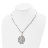 Lex & Lu Chisel Stainless Steel Polished/Antiqued Multicolor CZ Necklace - 4 - Lex & Lu