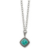 Lex & Lu Chisel Stainless Steel Antiqued Imitation Turquoise 20.5'' Necklace - 3 - Lex & Lu