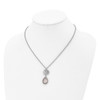 Lex & Lu Chisel Stainless Steel Polished Rose Quartz Necklace - 4 - Lex & Lu