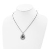 Lex & Lu Chisel Stainless Steel Polished/Textured Black Onyx Necklace - 4 - Lex & Lu