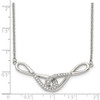 Lex & Lu Chisel Stainless Steel Polished Infinity Symbols w/CZs Necklace - 5 - Lex & Lu
