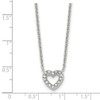 Lex & Lu Chisel Stainless Steel Polished Heart w/CZs Necklace LAL151551 - 5 - Lex & Lu