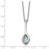 Lex & Lu Chisel Stainless Steel Blue Glass Teardrop Necklace - 5 - Lex & Lu